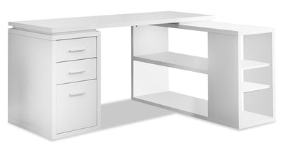 Rickey L-Shaped Corner Desk - White  