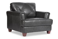 Vita 100% Genuine Leather Chair - Charcoal 