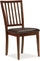 Andi Dining Chair with Vegan-Leather Fabric, Slat-Back - Brown