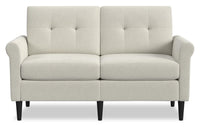 BLOK Modular Rolled Arm Loveseat - Ivory Boucle 