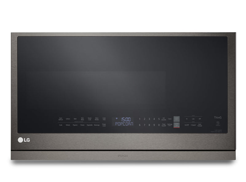 LG 2.1 Cu. Ft. Over-the-Range Microwave with ExtendaVent™ and Sensor Cooking - Smudge Proof Black Stainless Steel - MVEL2137D