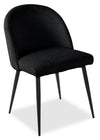 Bali Dining Chair with Boucle Fabric, Metal - Black