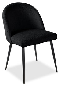 Bali Dining Chair with Boucle Fabric, Metal - Black 