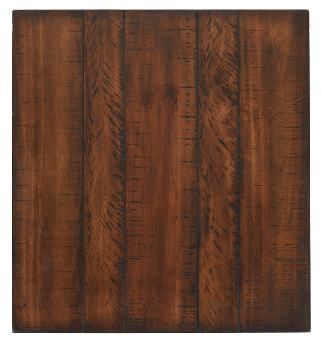 Cottage Lane 22\" Rustic End Table with Storage and Shelf - Dark Brown Wood