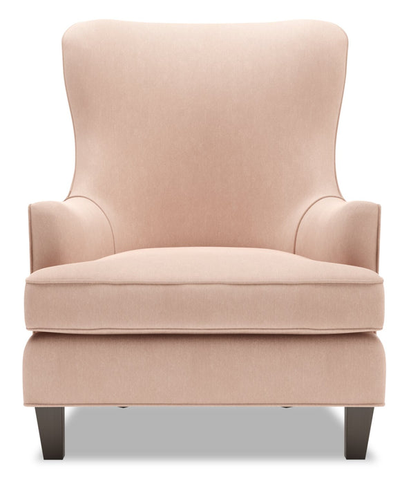 Made in Canada Sofa Lab Customizable Wingback 32\" Linen-Look Fabric Fabric Accent Chair - Pax Rose Pink