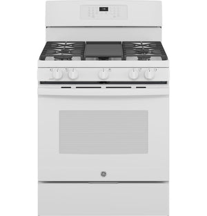 GE 5 Cu. Ft. Electric Range with Self Clean and Air Fry - White - JCGB735DPWW