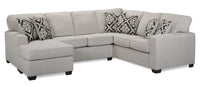 Verona 2-Piece Brushed Linen-Look Fabric Left-Facing Sectional - Beige 