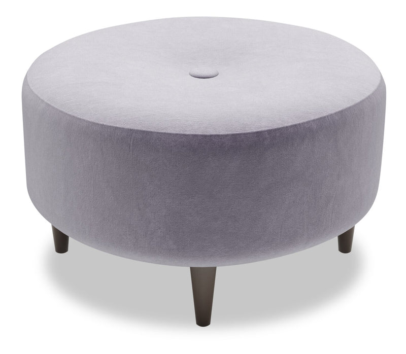 Made in Canada Customizable Sofa Lab The Curve 31\" Velvet Fabric Ottoman - Granite Grey