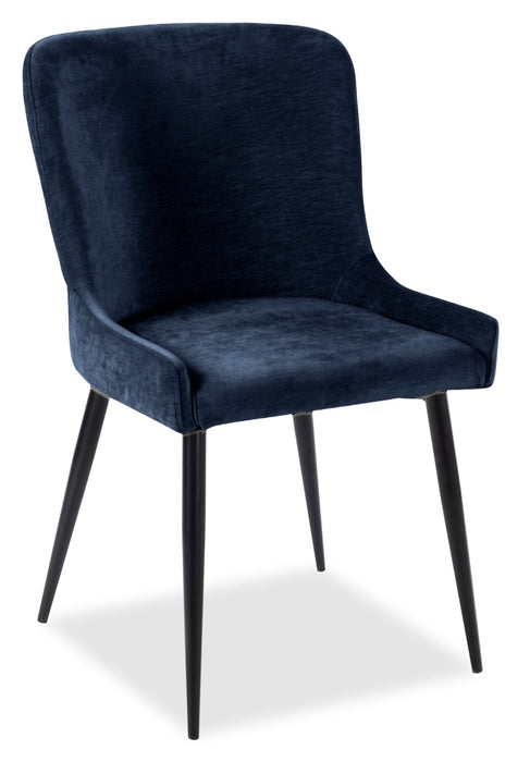 Verona 5pc Dining Set with Table & 4 Lexi Chairs, Culture Marbled Top, Metal, 42\"W Round - Blue