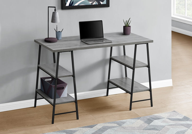 Jonnie 47.25\" Office Desk with Sawhorse-style Legs - Grey