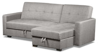 Weston 2-Piece Linen-Look Fabric Right-Facing Futon Sectional - Steel 