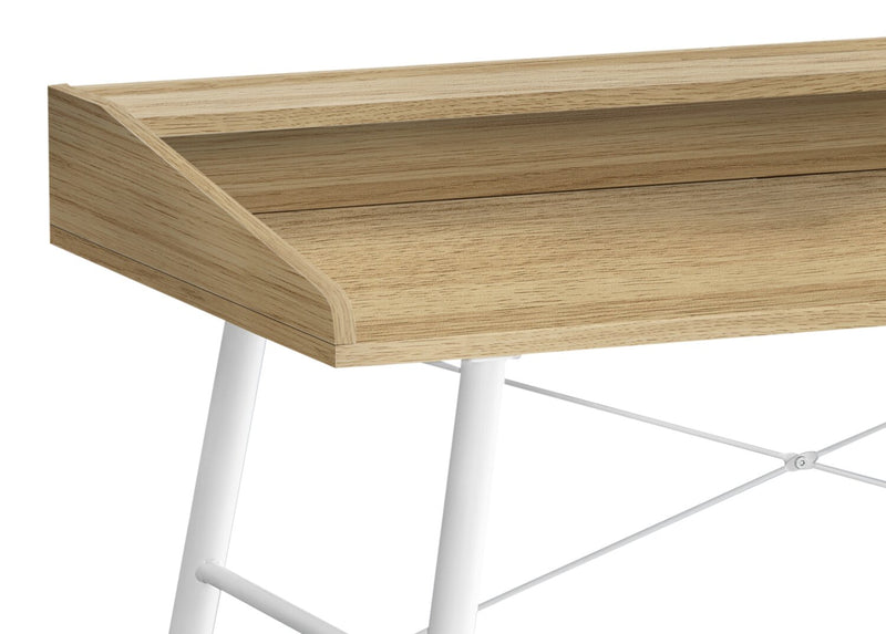 Jeremy 47.25\" Office Desk with Small Hutch - Natural