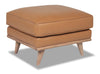 Vivia Top-Grain Genuine Leather Ottoman - Caramel