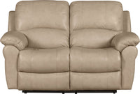 Kobe Genuine Leather Reclining Loveseat - Stone  