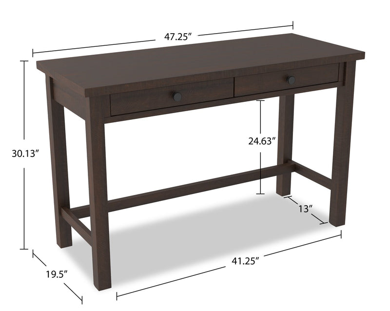 Camiburg 47.25\" Office Desk with 2-Drawers - Brown