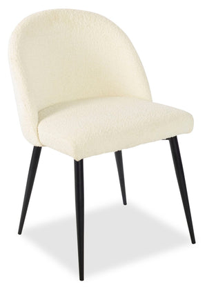 Bali Dining Chair with Boucle Fabric, Metal - Taupe