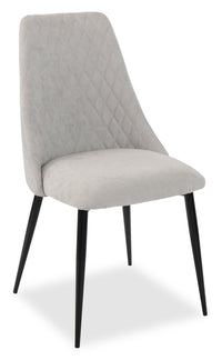 Miya Dining Chair with Polyester Fabric, Metal - Grey 