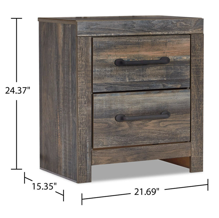 Abby 6pc Bedroom Set with Storage Bed, Dresser, Mirror & Nightstand, LED, USB, Brown - Full Size