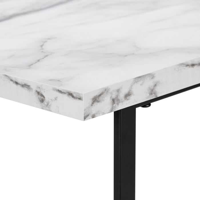 Jonnie 47.25\" Office Desk with Sawhorse-style Legs - White Marble-Look