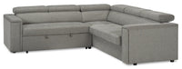 Savvy 2-Piece Left-Facing Linen-Look Sleeper Sectional 