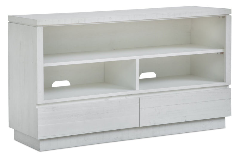 Emir 52\" Modern Sofa Table with Storage and Shelf - Alabaster White Wood