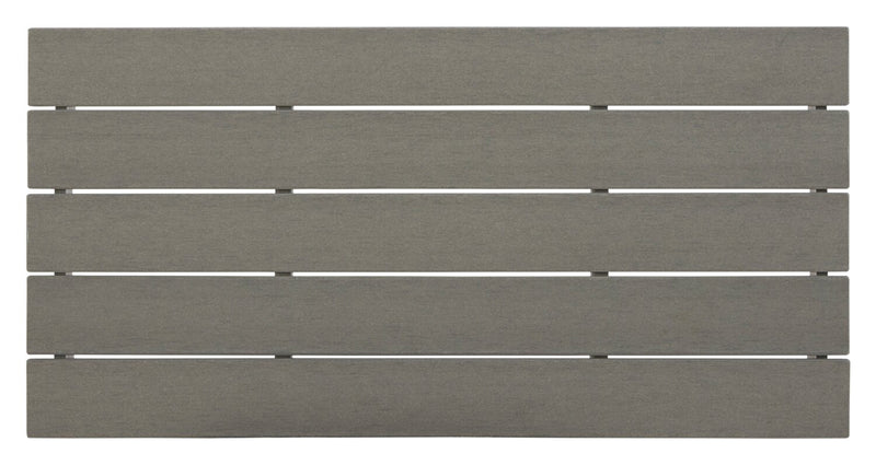 Cape Outdoor Patio Coffee Table - 48\"W, High Density Plastic, UV & Weather Resistant - Grey