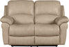 Kobe Genuine Leather Power Reclining Loveseat - Stone 