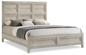 Lara Panel Bed with Headboard & Frame, Antique Grey - King Size