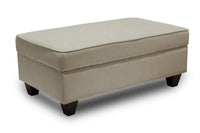 Scarlett Chenille Ottoman - Ecru 