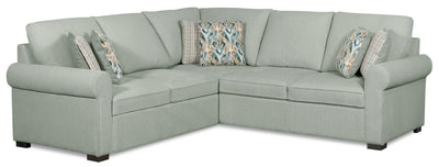 Scott Living Haven 2-Piece Left-Facing Chenille Fabric Sectional - Seafoam Blue | Sofa sectionnel de gauche Haven de Scott Living 2 pièces en tissu de chenille - bleu écume de mer