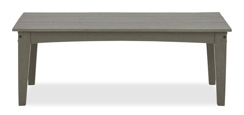 Cape Outdoor Patio Coffee Table - 48\"W, High Density Plastic, UV & Weather Resistant - Grey