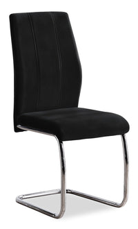 Ross Dining Chair with Velvet-Look Fabric, Metal - Black 