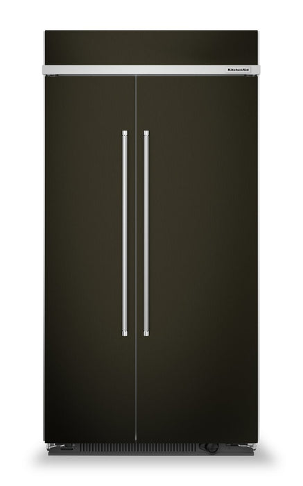 KitchenAid 42\" 25.5 Cu. Ft. Side-by-Side Refrigerator - Black Stainless Steel PrintShield™ - KBSN702MBS