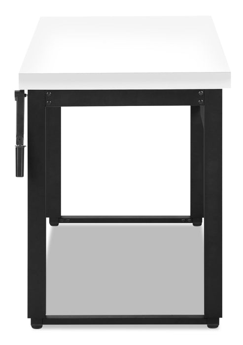 Kai 47.25\" Adjustable Height Office Desk - White/Black