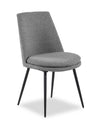 Kort & Co. Fig Dining Chair with Chenille Polyester Fabric, Metal - Grey