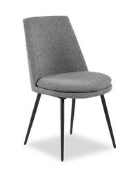 Kort & Co. Fig Dining Chair with Chenille Polyester Fabric, Metal - Grey 