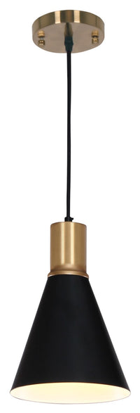 Lynx Modern Matte Black and Brass Pendant Ceiling Light