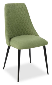 Miya Dining Chair with Polyester Fabric, Metal - Moss Green 