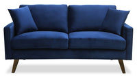 Joelle Velvet Loveseat - Blue 