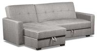 Weston 2-Piece Linen-Look Fabric Left-Facing Futon Sectional - Steel 