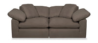 Eclipse Linen-Look Fabric Modular Loveseat - Slate 