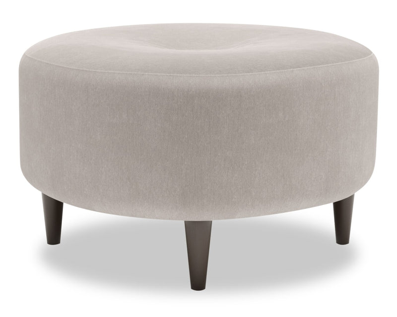 Made in Canada Customizable Sofa Lab The Curve 31\" Linen-Look Fabric Ottoman - Pax Slate Grey