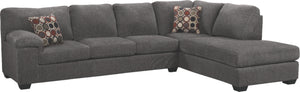 Morty 2-Piece Chenille Right-Facing Sectional - Grey