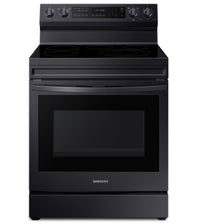 Samsung 6.3 Cu. Ft. Smart Electric Free Standing Range with Air Fry - Black Stainless Steel - NE63A6… 