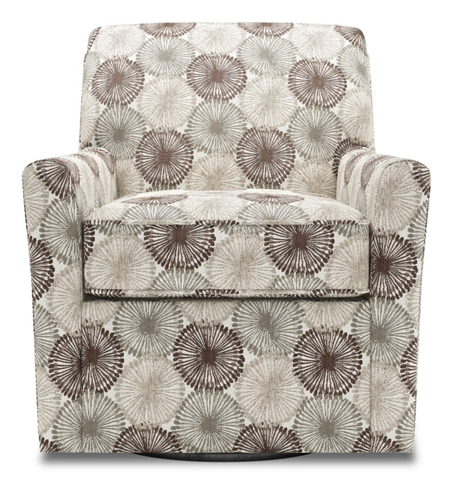 Made in Canada Sofa Lab Customizable Swivel 31\" Fabric Accent Chair - Stone Multicolour