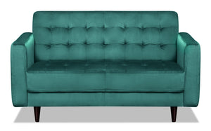 Devlin Velvet Loveseat - Green