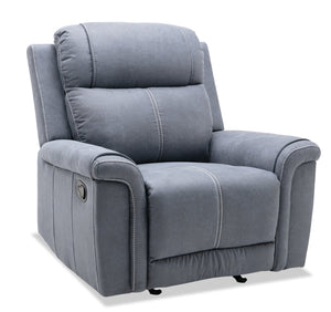 Silas Microsuede Recliner - Steel