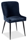 Lexi Dining Chair with Velvet-Look Fabric, Metal - Blue