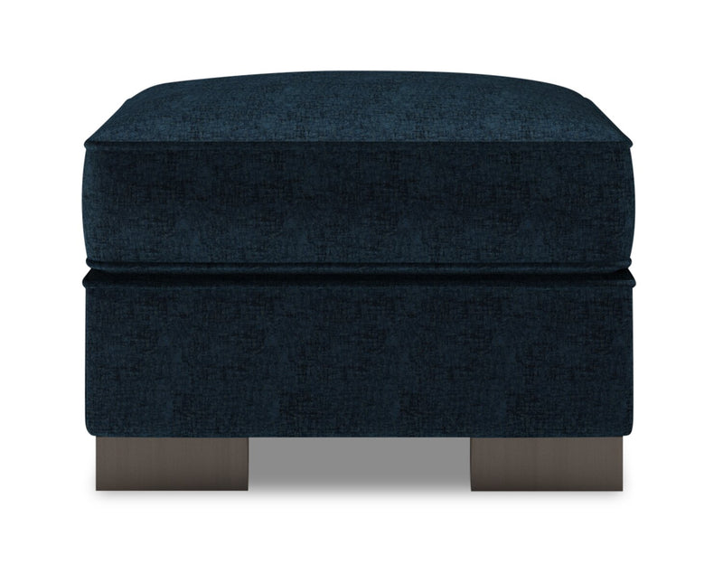 Made in Canada Customizable Sofa Lab Track 24\" Chenille Fabric Ottoman - Luxury Indigo Blue