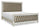 ["Tyra Panel Bed with Headboard & Frame, Glam, Vegan Leather, Button-Tufted, Champagne - Queen Size"]